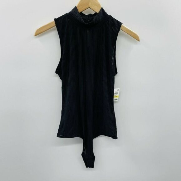 INC Size Medium Shadow Stripe Thong Bodysuit 1023 - Picture 4 of 11